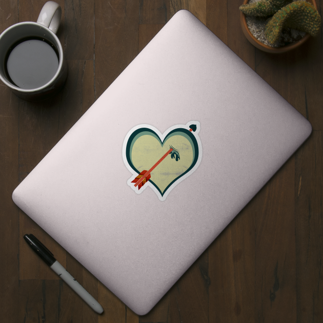 Grunge retro arrow through heart art by kamdesigns